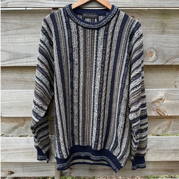 Brandini Italian Vintage Chunky Knit Sweater Mens XL - Picture 1 of 6